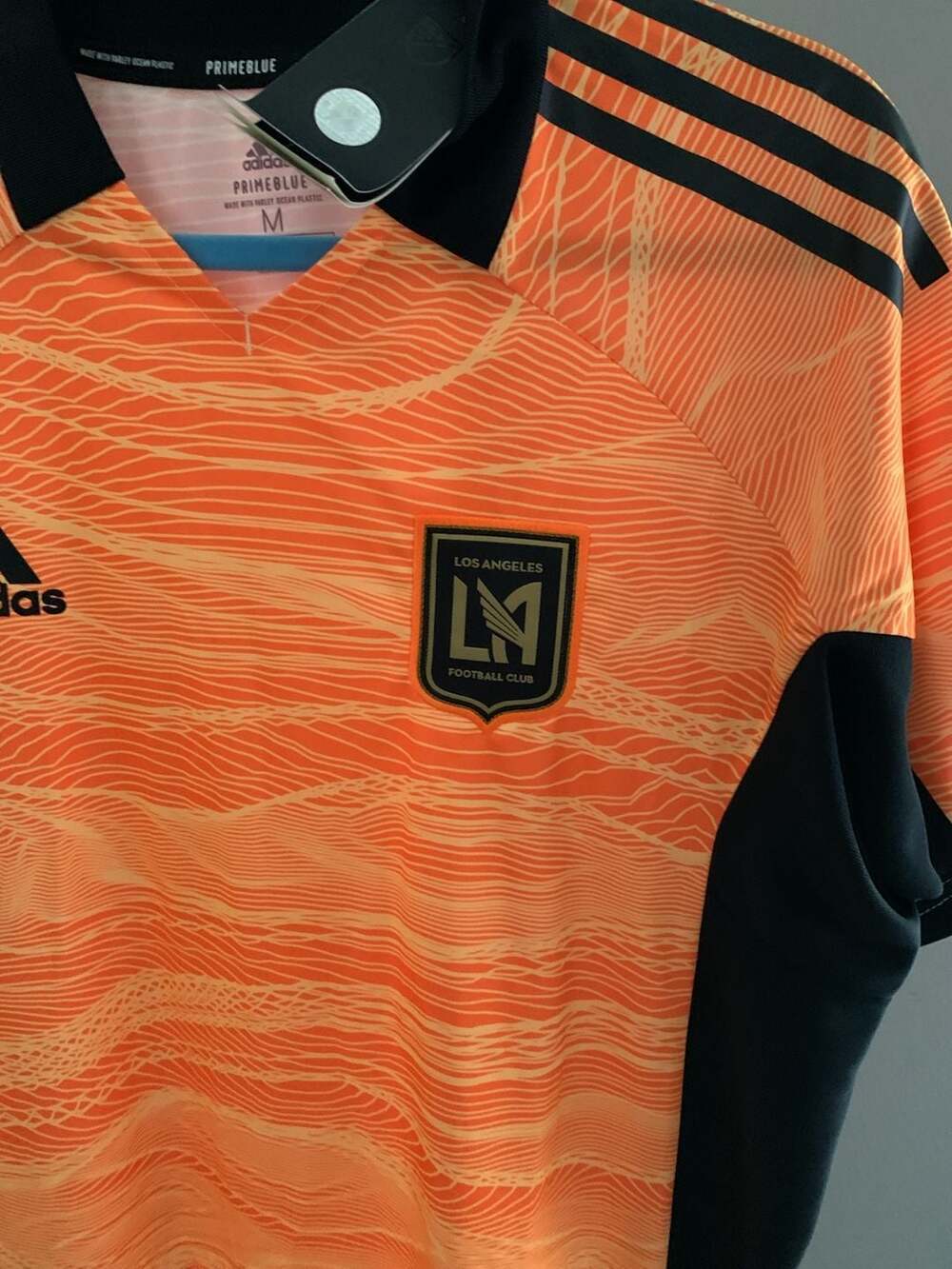 Adidas Los Angeles FC LAFC 2021 Primeblue Goalkeeper Jersey Orange - Picture 9 of 9